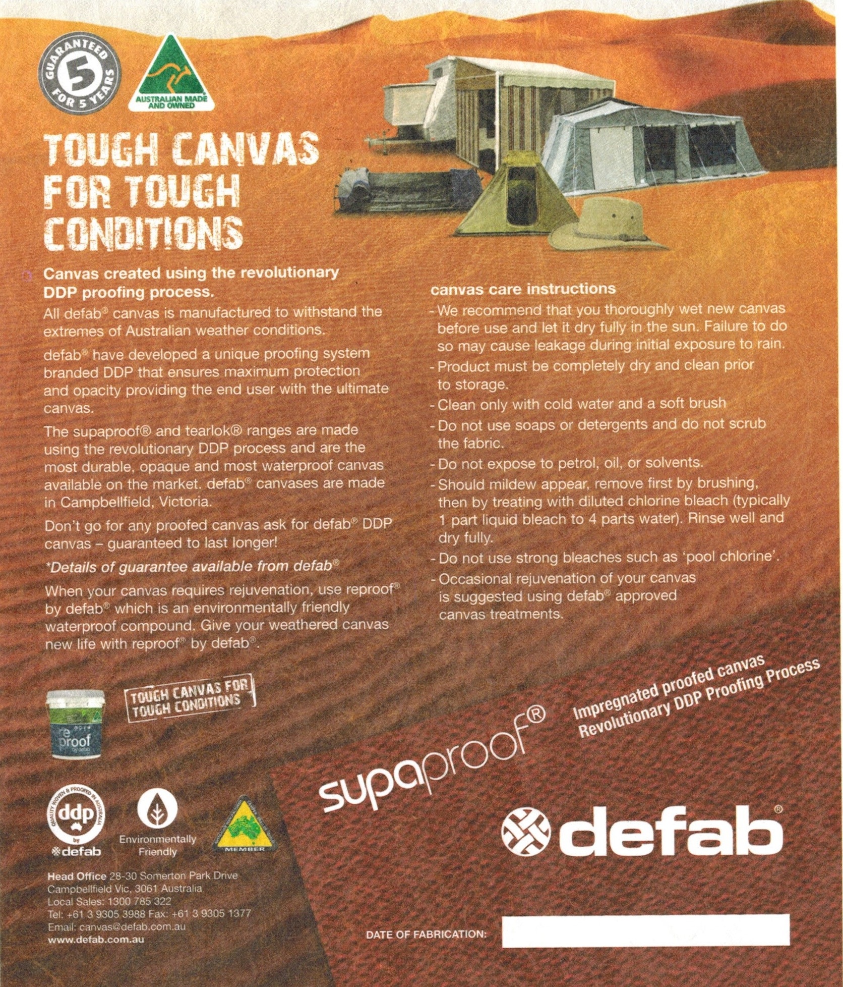 Canvas Care Instructions